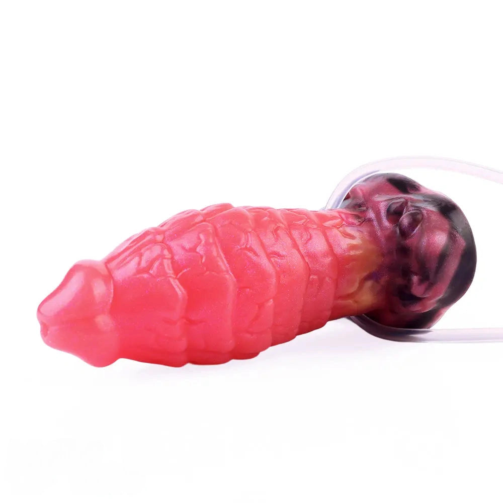 5.31in Fantasy Silicone Soft Inflatable Spraying Water Dildo For Anus Clit