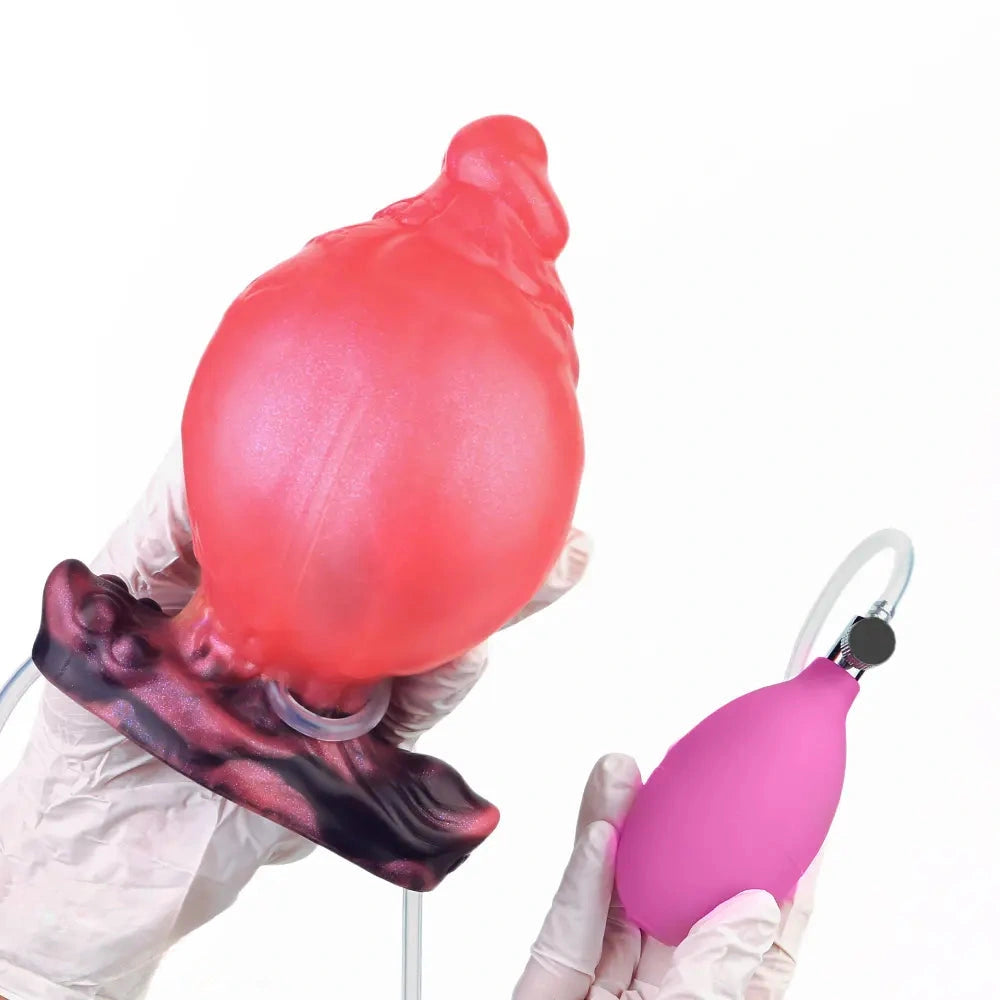 5.31in Fantasy Silicone Soft Inflatable Spraying Water Dildo For Anus Clit