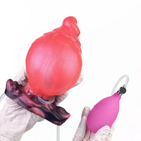 5.31in Fantasy Silicone Soft Inflatable Spraying Water Dildo For Anus Clit