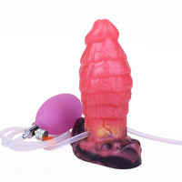 5.31in Fantasy Silicone Soft Inflatable Spraying Water Dildo For Anus Clit