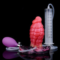 5.31in Fantasy Silicone Soft Inflatable Spraying Water Dildo For Anus Clit