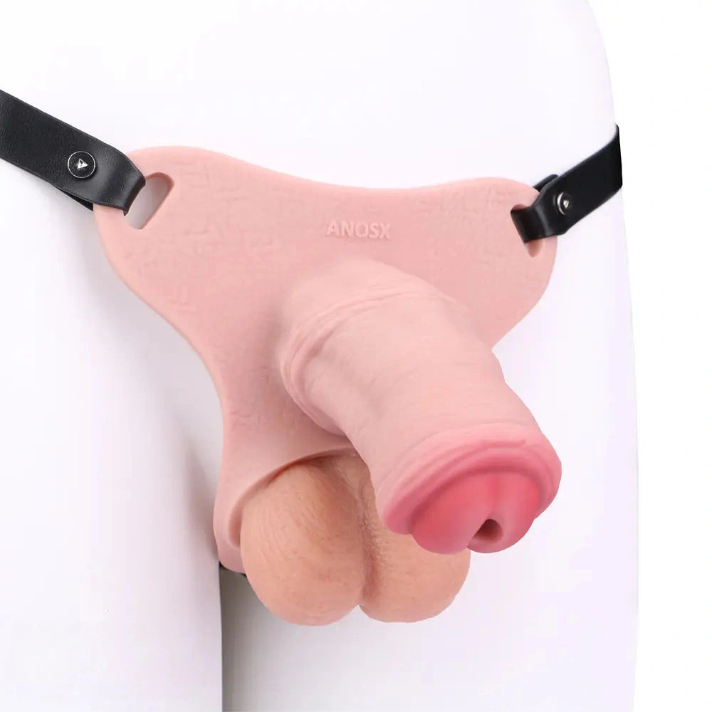 5.31in Silicone Horse Animal Cock Cage Strap on Chastity Dildo With Lock
