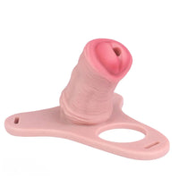 5.31in Silicone Horse Animal Cock Cage Strap on Chastity Dildo With Lock