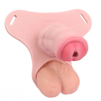 5.31in Silicone Horse Animal Cock Cage Strap on Chastity Dildo With Lock