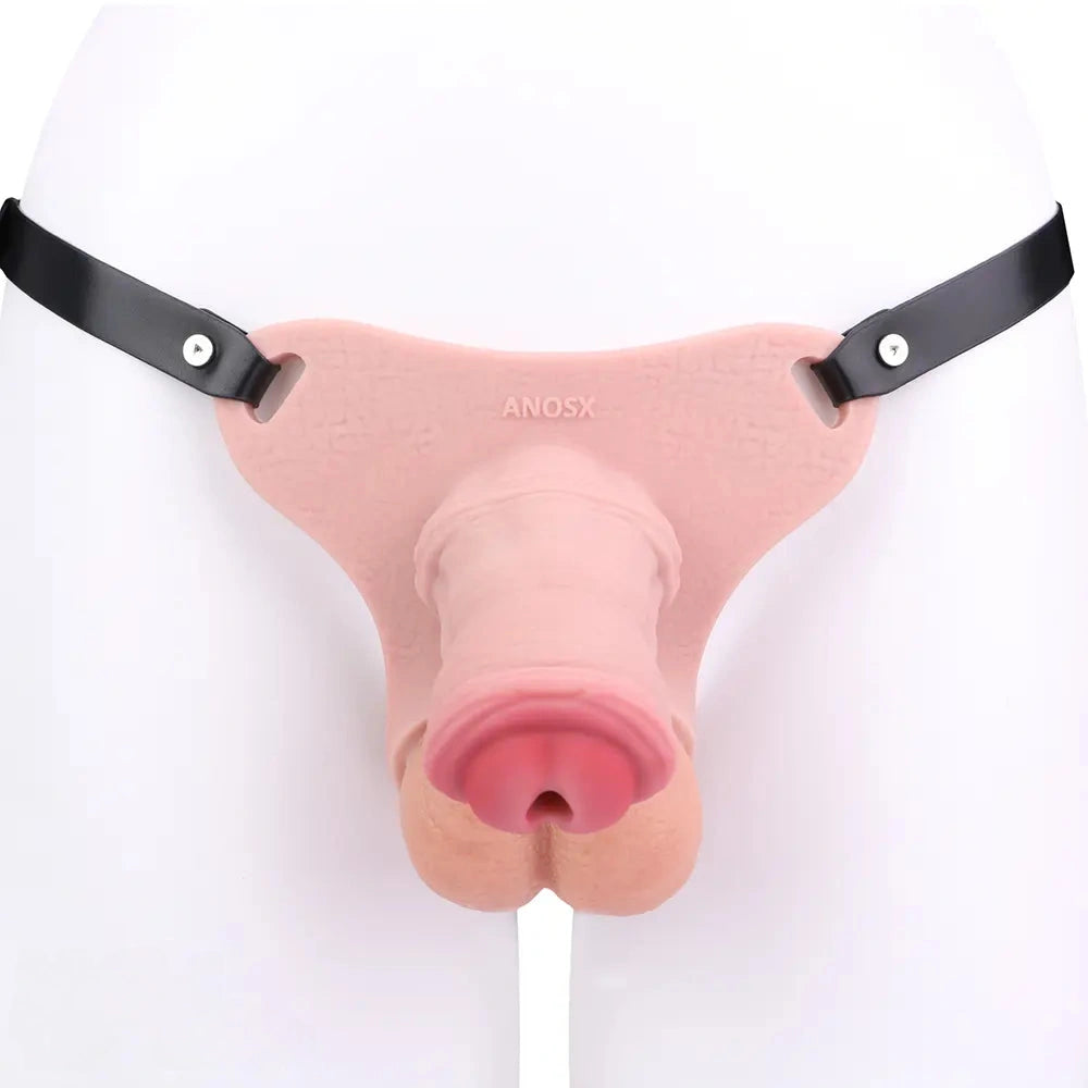 5.31in Silicone Horse Animal Cock Cage Strap on Chastity Dildo With Lock