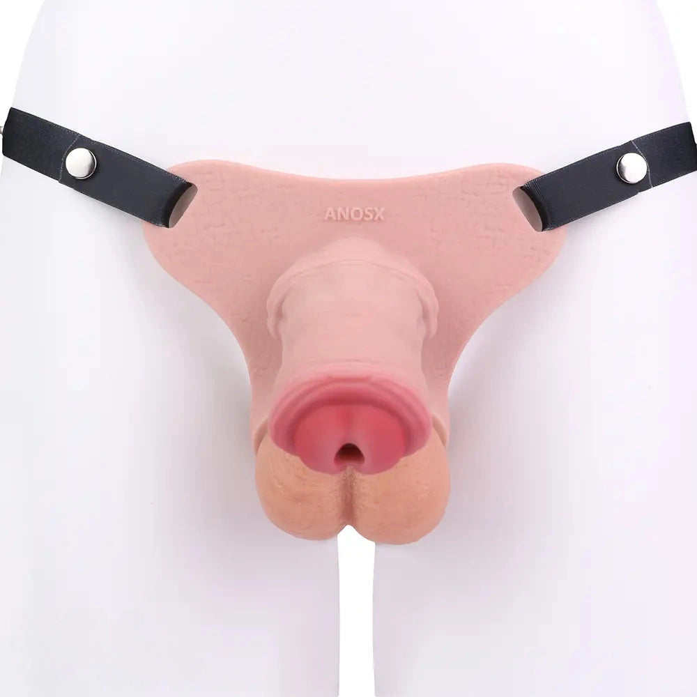 5.31in Silicone Horse Animal Cock Cage Strap on Chastity Dildo With Lock