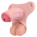 5.31in Silicone Horse Animal Cock Cage Strap on Chastity Dildo With Lock