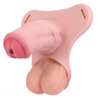 5.31in Silicone Horse Animal Cock Cage Strap on Chastity Dildo With Lock