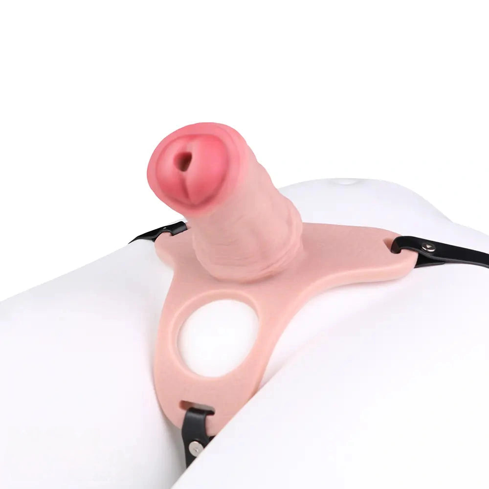 5.31in Silicone Horse Animal Cock Cage Strap on Chastity Dildo With Lock