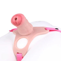 5.31in Silicone Horse Animal Cock Cage Strap on Chastity Dildo With Lock