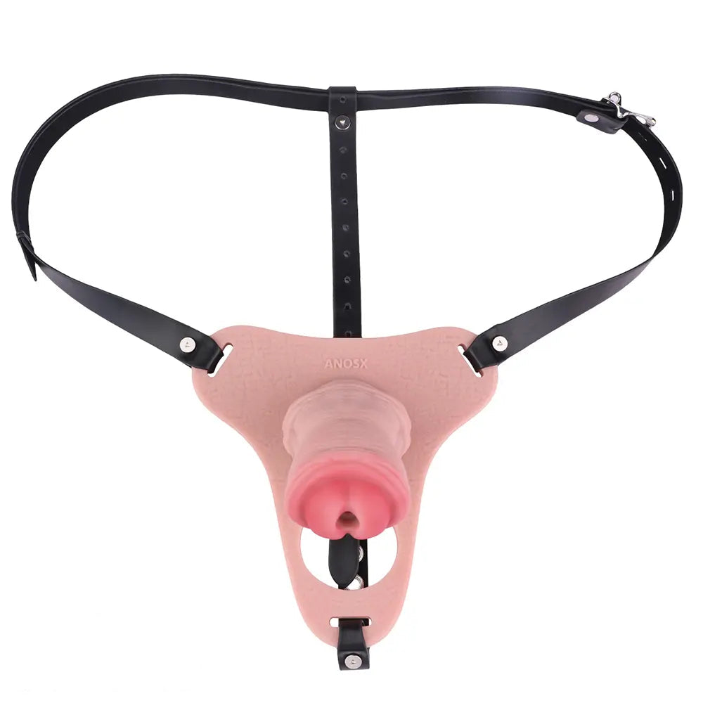 5.31in Silicone Horse Animal Cock Cage Strap on Chastity Dildo With Lock