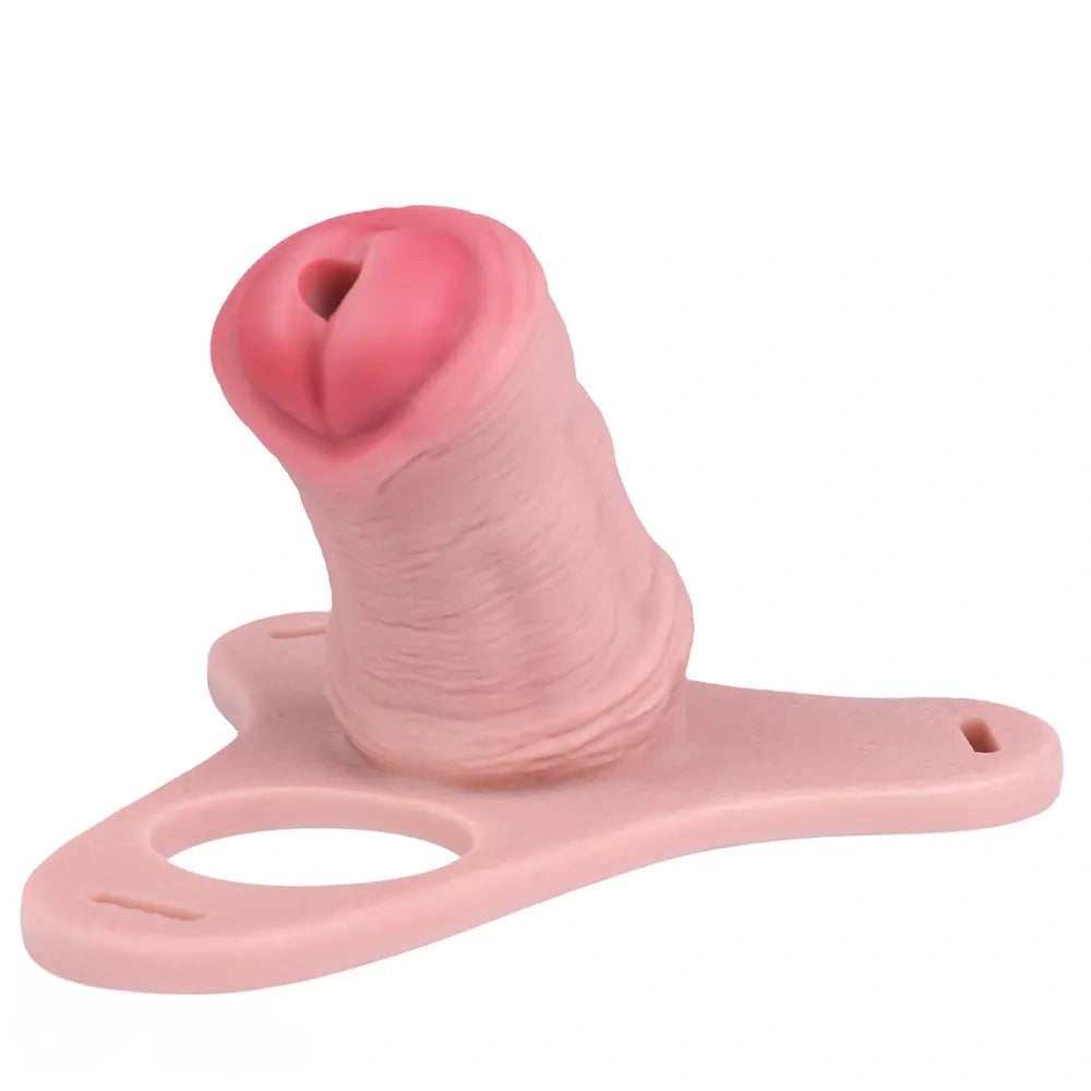 5.31in Silicone Horse Animal Cock Cage Strap on Chastity Dildo With Lock