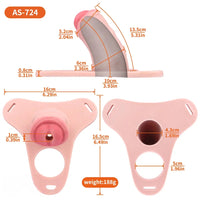 5.31in Silicone Horse Animal Cock Cage Strap on Chastity Dildo With Lock