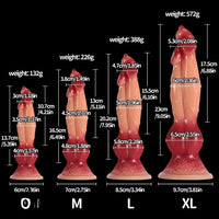 5.39in 6.49in 7.95in 9.05in Triple Ended Dog Knot Animal Fantasy Dildo