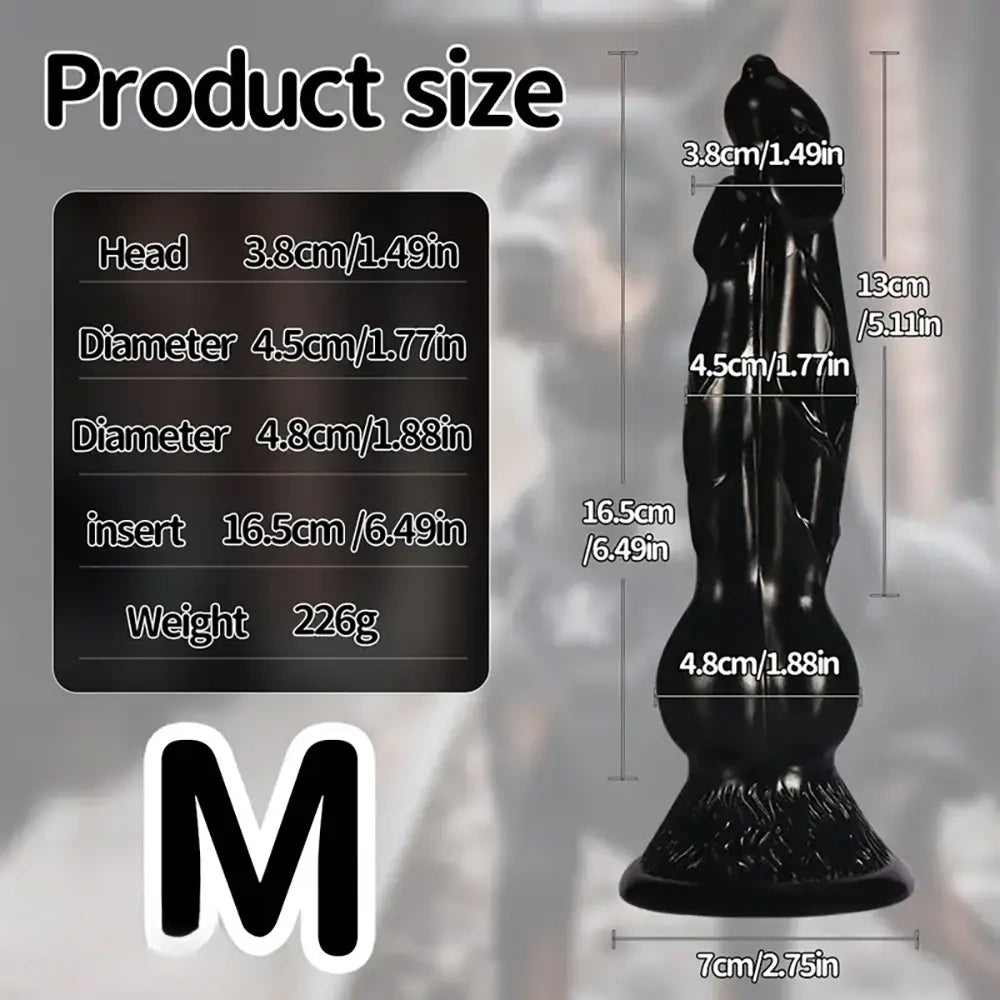 5.39in 6.49in 7.95in 9.05in Triple Ended Dog Knot Animal Fantasy Dildo