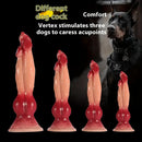 5.39in 6.49in 7.95in 9.05in Triple Ended Dog Knot Animal Fantasy Dildo