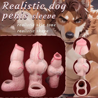5.39in 6.73in 6.96in Dog Knot Penis Sleeve Dildo Reusable Penis Sleeve