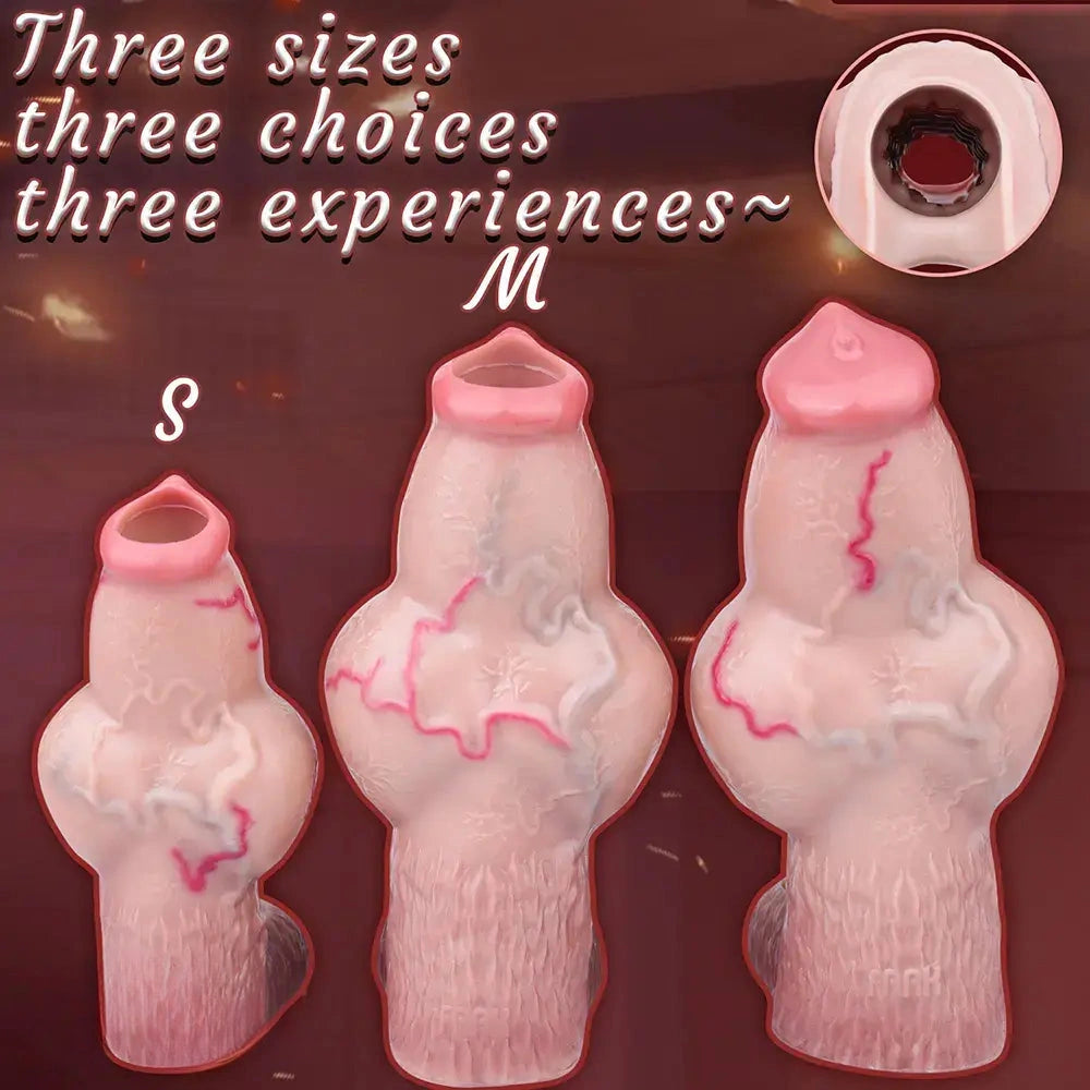 5.39in 6.73in 6.96in Dog Knot Penis Sleeve Dildo Reusable Penis Sleeve