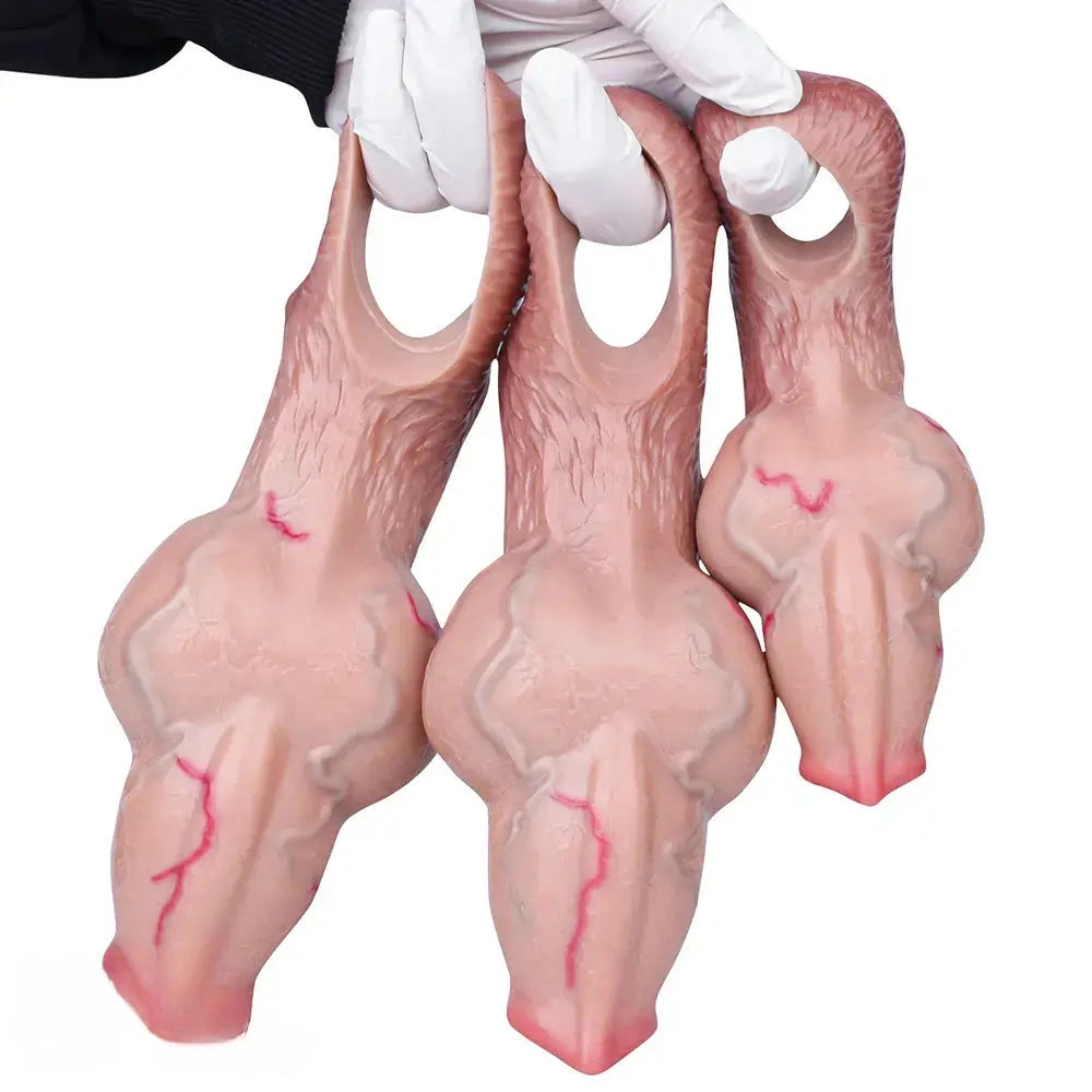 5.39in 6.73in 6.96in Dog Knot Penis Sleeve Dildo Reusable Penis Sleeve