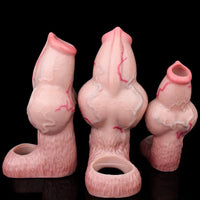 5.39in 6.73in 6.96in Dog Knot Penis Sleeve Dildo Reusable Penis Sleeve