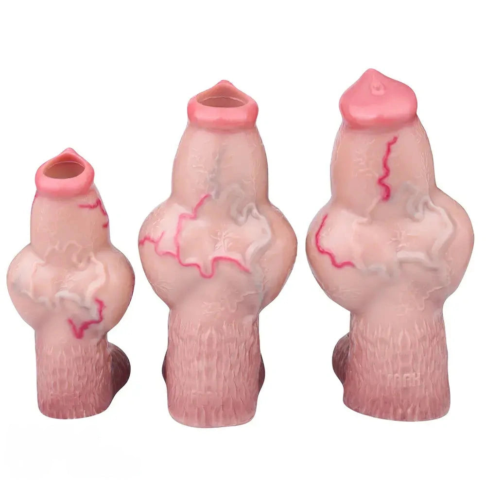 5.39in 6.73in 6.96in Dog Knot Penis Sleeve Dildo Reusable Penis Sleeve