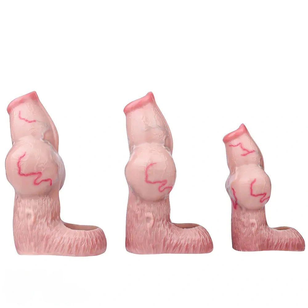 5.39in 6.73in 6.96in Dog Knot Penis Sleeve Dildo Reusable Penis Sleeve