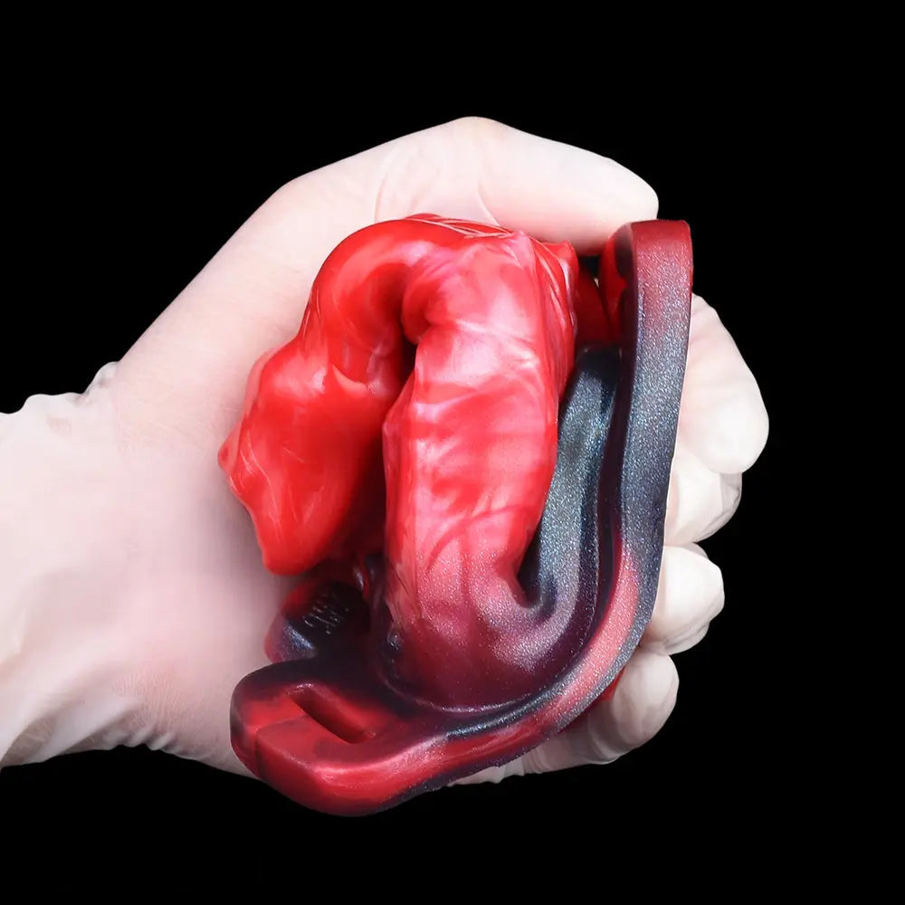 5.39in Hollow Dildo Silicone Soft Fantasy Odd Strap on Cock Sleeve Toy