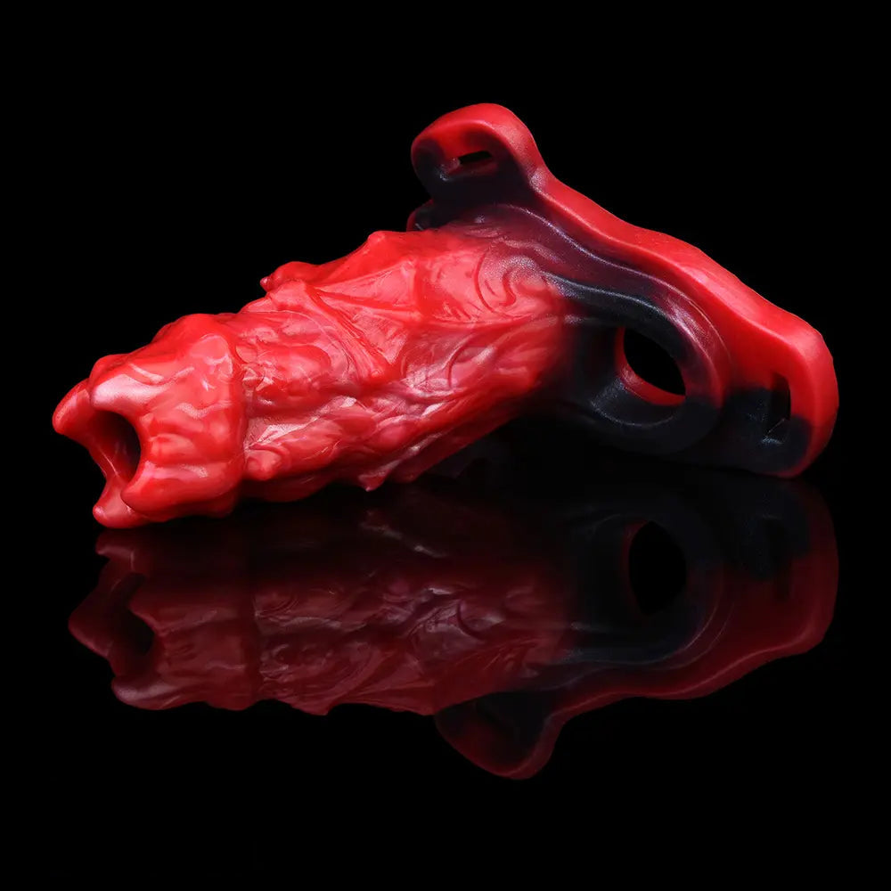 5.39in Hollow Dildo Silicone Soft Fantasy Odd Strap on Cock Sleeve Toy