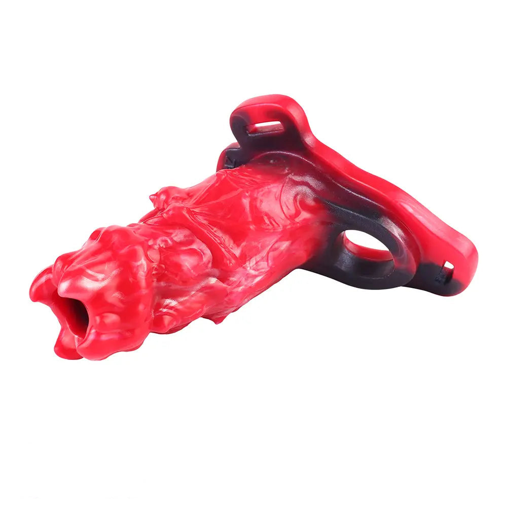 5.39in Hollow Dildo Silicone Soft Fantasy Odd Strap on Cock Sleeve Toy