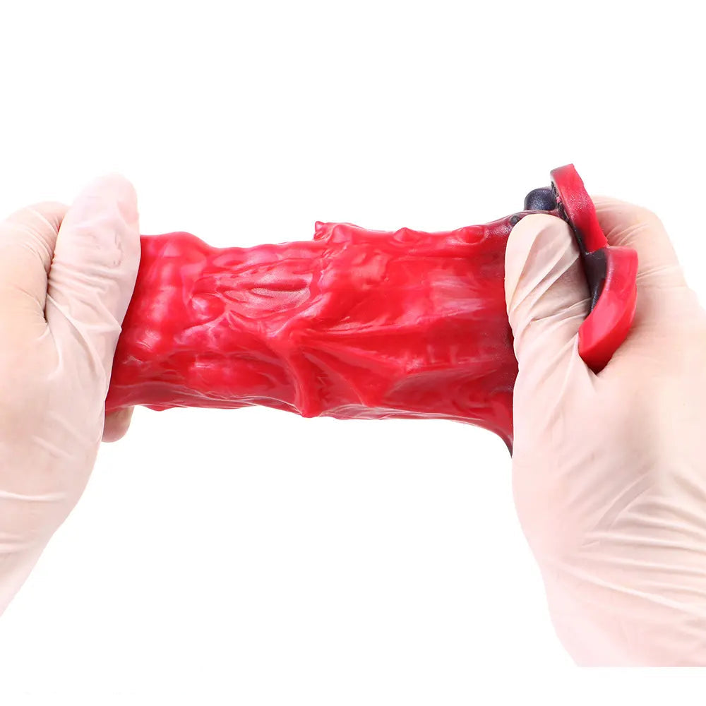 5.39in Hollow Dildo Silicone Soft Fantasy Odd Strap on Cock Sleeve Toy