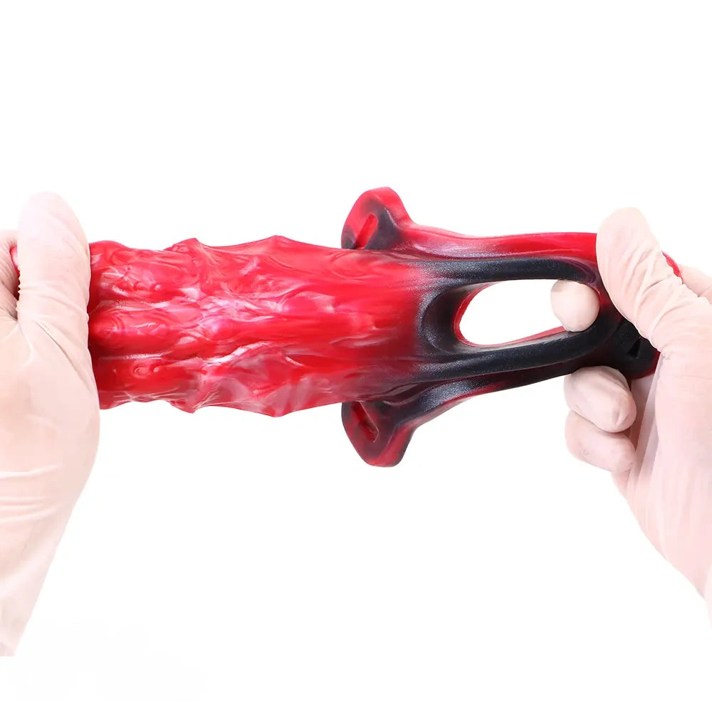 5.39in Hollow Dildo Silicone Soft Fantasy Odd Strap on Cock Sleeve Toy