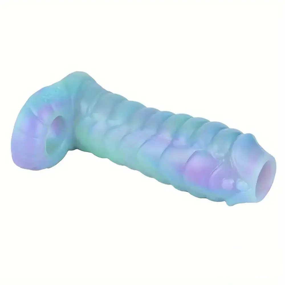 5.39in Lifelike Silicone Soft Dildo Sleeve Snake Luminous Penis Extender