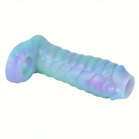 5.39in Lifelike Silicone Soft Dildo Sleeve Snake Luminous Penis Extender