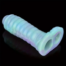 5.39in Lifelike Silicone Soft Dildo Sleeve Snake Luminous Penis Extender