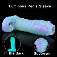 5.39in Lifelike Silicone Soft Dildo Sleeve Snake Luminous Penis Extender