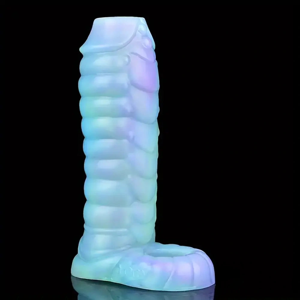 5.39in Lifelike Silicone Soft Dildo Sleeve Snake Luminous Penis Extender