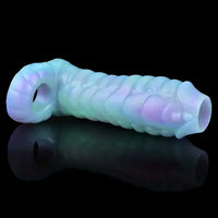 5.39in Lifelike Silicone Soft Dildo Sleeve Snake Luminous Penis Extender