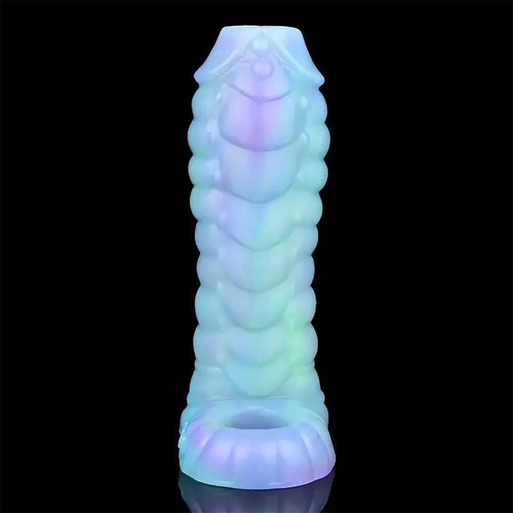 5.39in Lifelike Silicone Soft Dildo Sleeve Snake Luminous Penis Extender