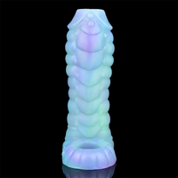 5.39in Lifelike Silicone Soft Dildo Sleeve Snake Luminous Penis Extender