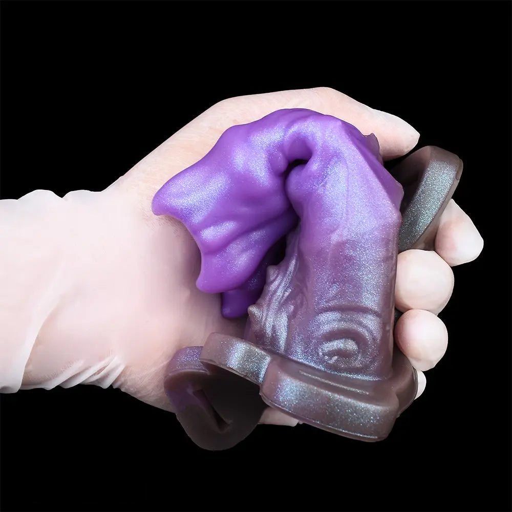 5.39in Scary Dragon Beast Creature Fantasy Hollow Dildo Sleeve With Cock Ring