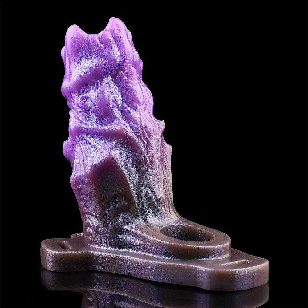 5.39in Scary Dragon Beast Creature Fantasy Hollow Dildo Sleeve With Cock Ring