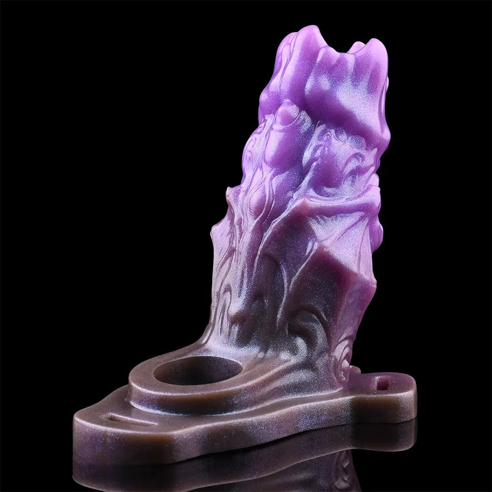 5.39in Scary Dragon Beast Creature Fantasy Hollow Dildo Sleeve With Cock Ring