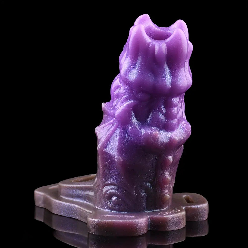 5.39in Scary Dragon Beast Creature Fantasy Hollow Dildo Sleeve With Cock Ring