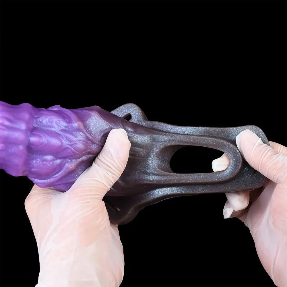 5.39in Scary Dragon Beast Creature Fantasy Hollow Dildo Sleeve With Cock Ring