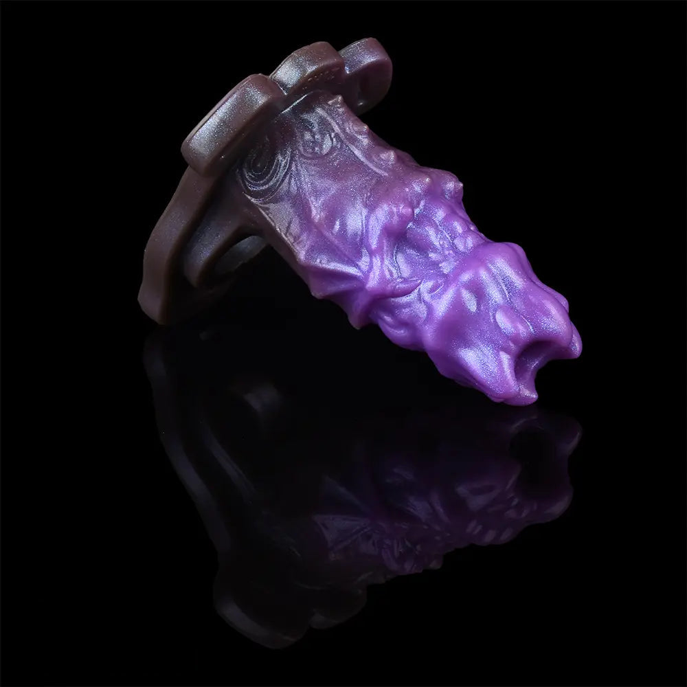 5.39in Scary Dragon Beast Creature Fantasy Hollow Dildo Sleeve With Cock Ring