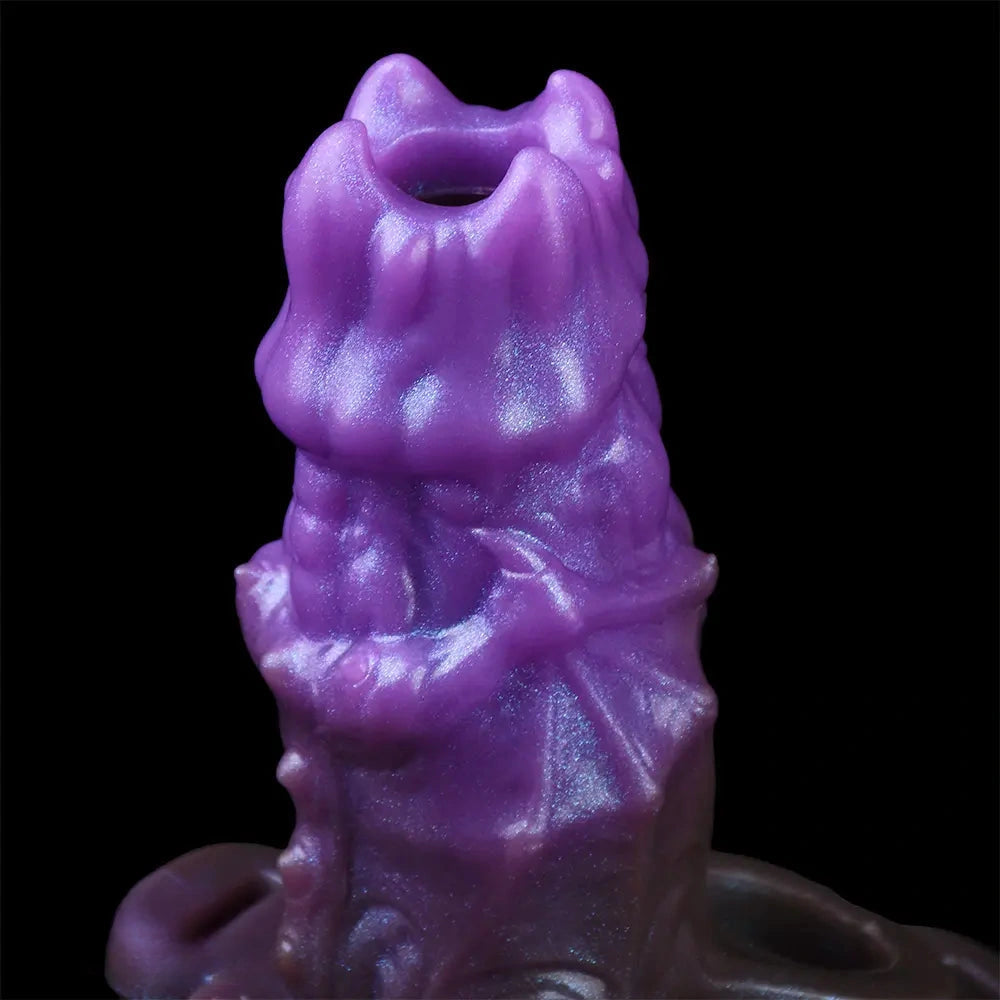 5.39in Scary Dragon Beast Creature Fantasy Hollow Dildo Sleeve With Cock Ring