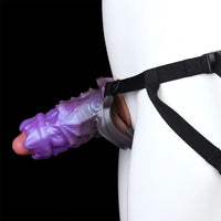 5.39in Scary Dragon Beast Creature Fantasy Hollow Dildo Sleeve With Cock Ring