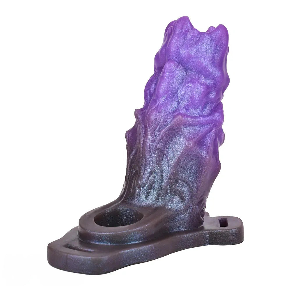 5.39in Scary Dragon Beast Creature Fantasy Hollow Dildo Sleeve With Cock Ring