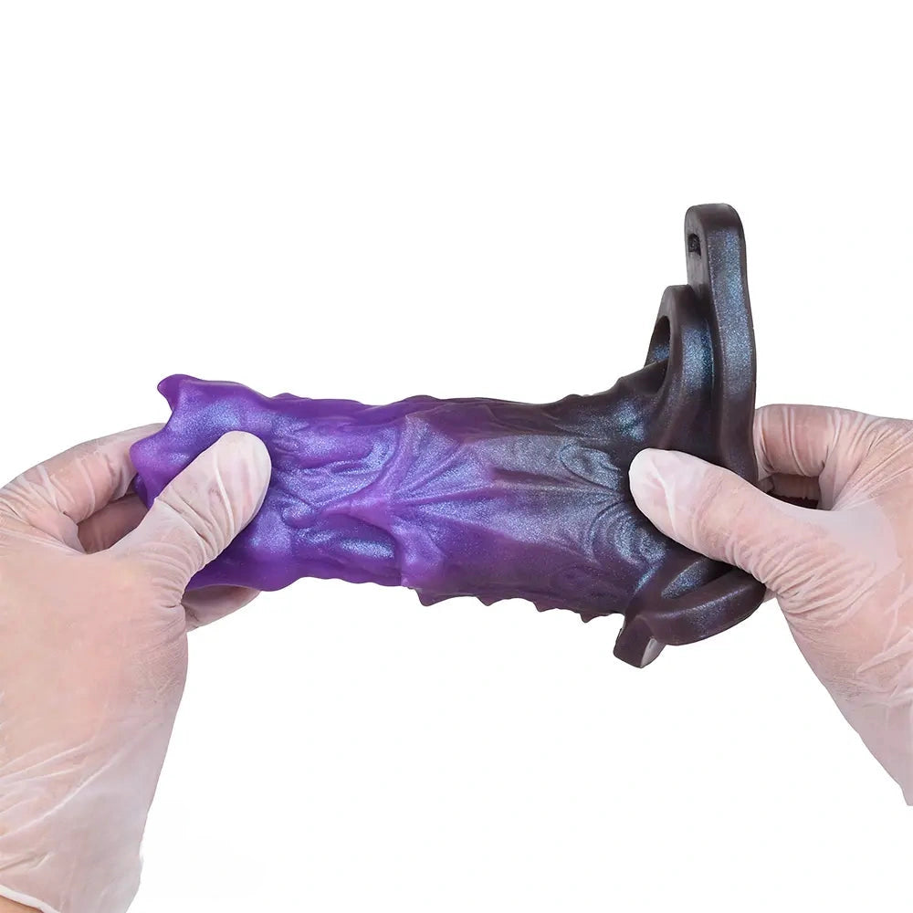 5.39in Scary Dragon Beast Creature Fantasy Hollow Dildo Sleeve With Cock Ring