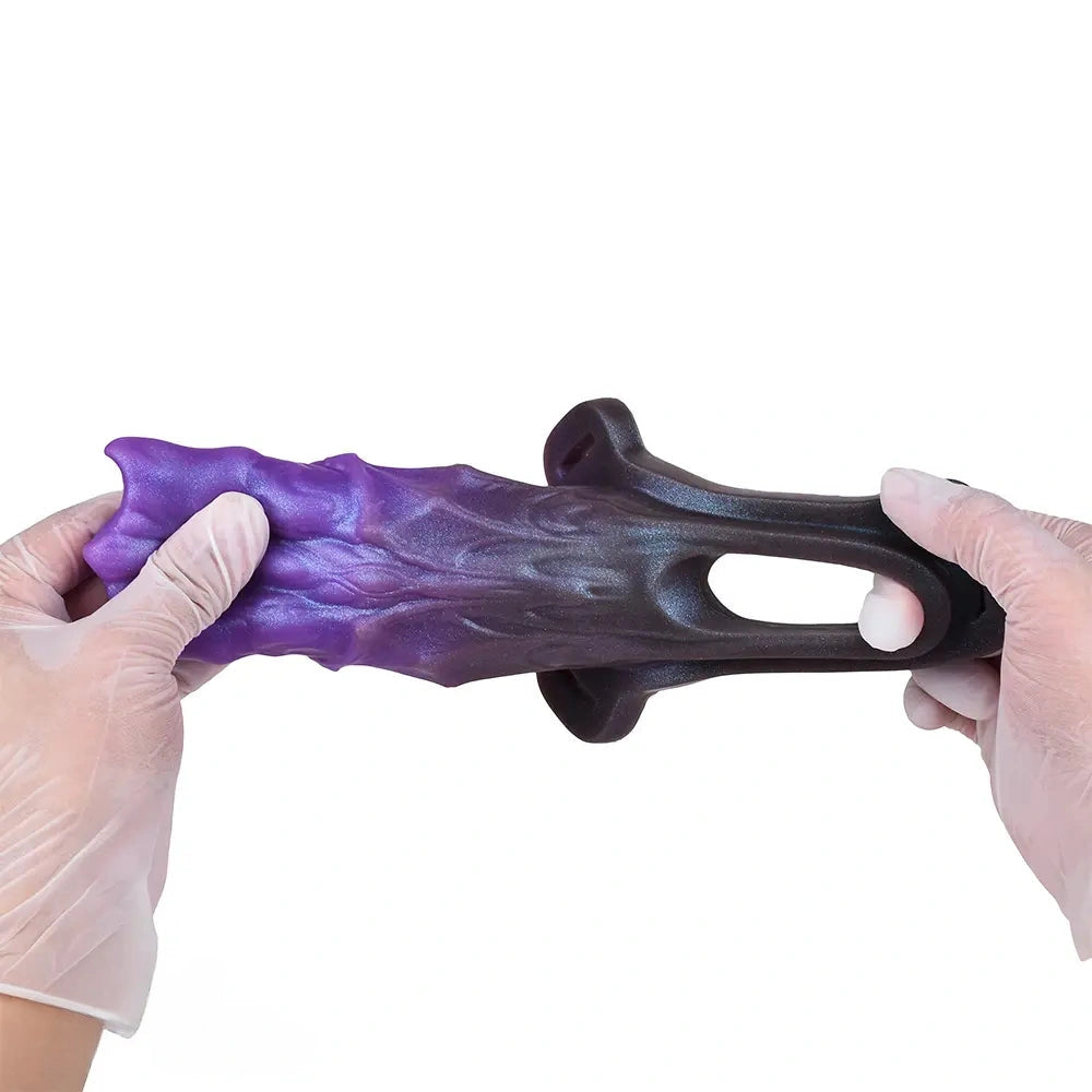 5.39in Scary Dragon Beast Creature Fantasy Hollow Dildo Sleeve With Cock Ring